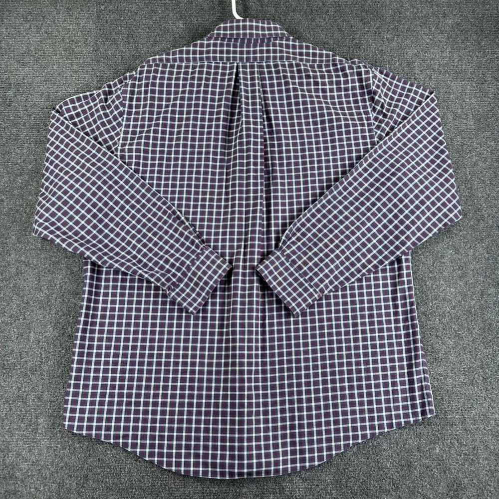 Brooks Brothers Button Down Mens XL Extra Large Blue Burgundy Plaid Regent Shirt - Picture 10 of 15
